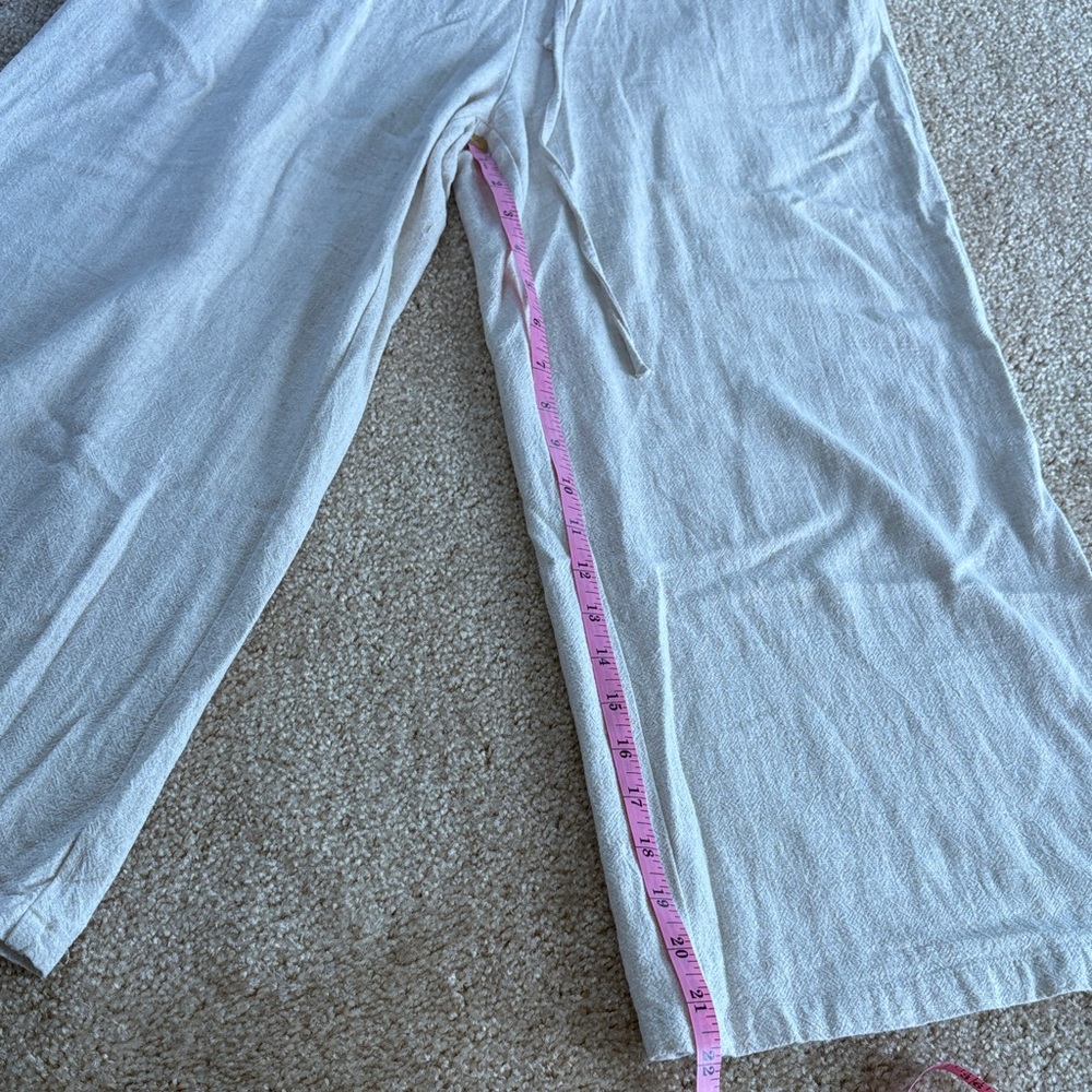 Casual Cream Drawstring Pants - Picture 4 of 5